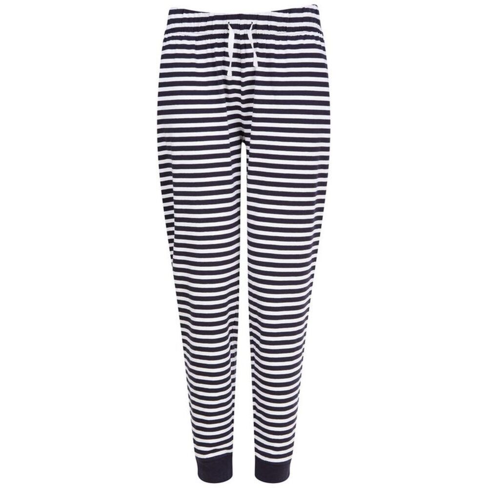 SF Womens/Ladies Striped Lounge Pants / Navy/White